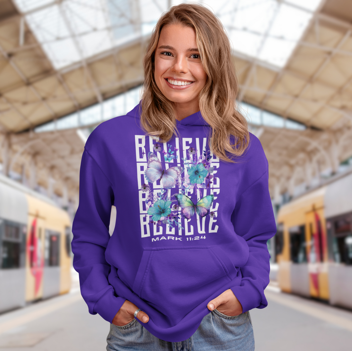 "BELIEVE -MARK 11:24" CUSTOM SIGNATURE DESIGN SWEATSHIRT