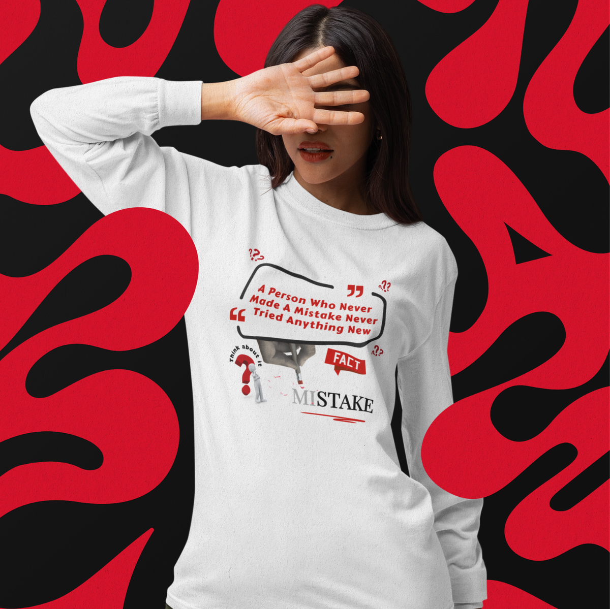"MISTAKE" SIGNATURE CUSTOM GRAPHIC LONG SLEEVE TEE
