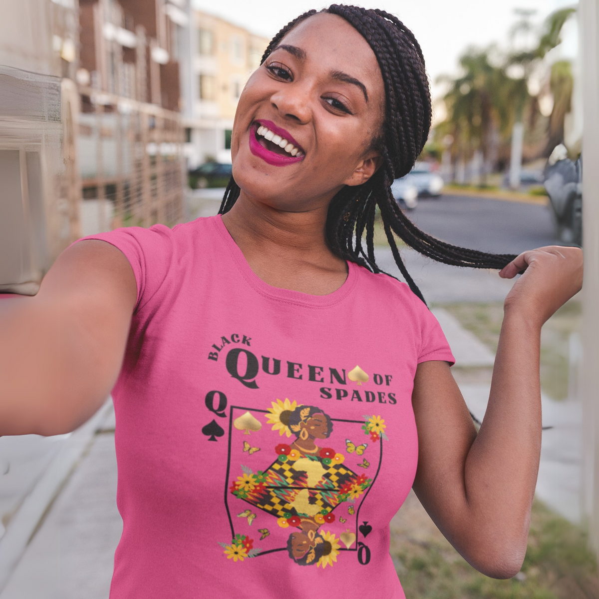"BLACK QUEEN OF SPADES" CUSTOM SIGNATURE DESIGN T-SHIRT
