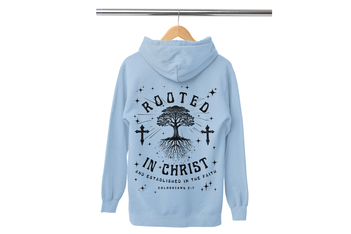 "ROOTED IN CHRIST- COLOSSIANS 2:7" (BACKVIEW) SIGNATURE CUSTOM DESIGN