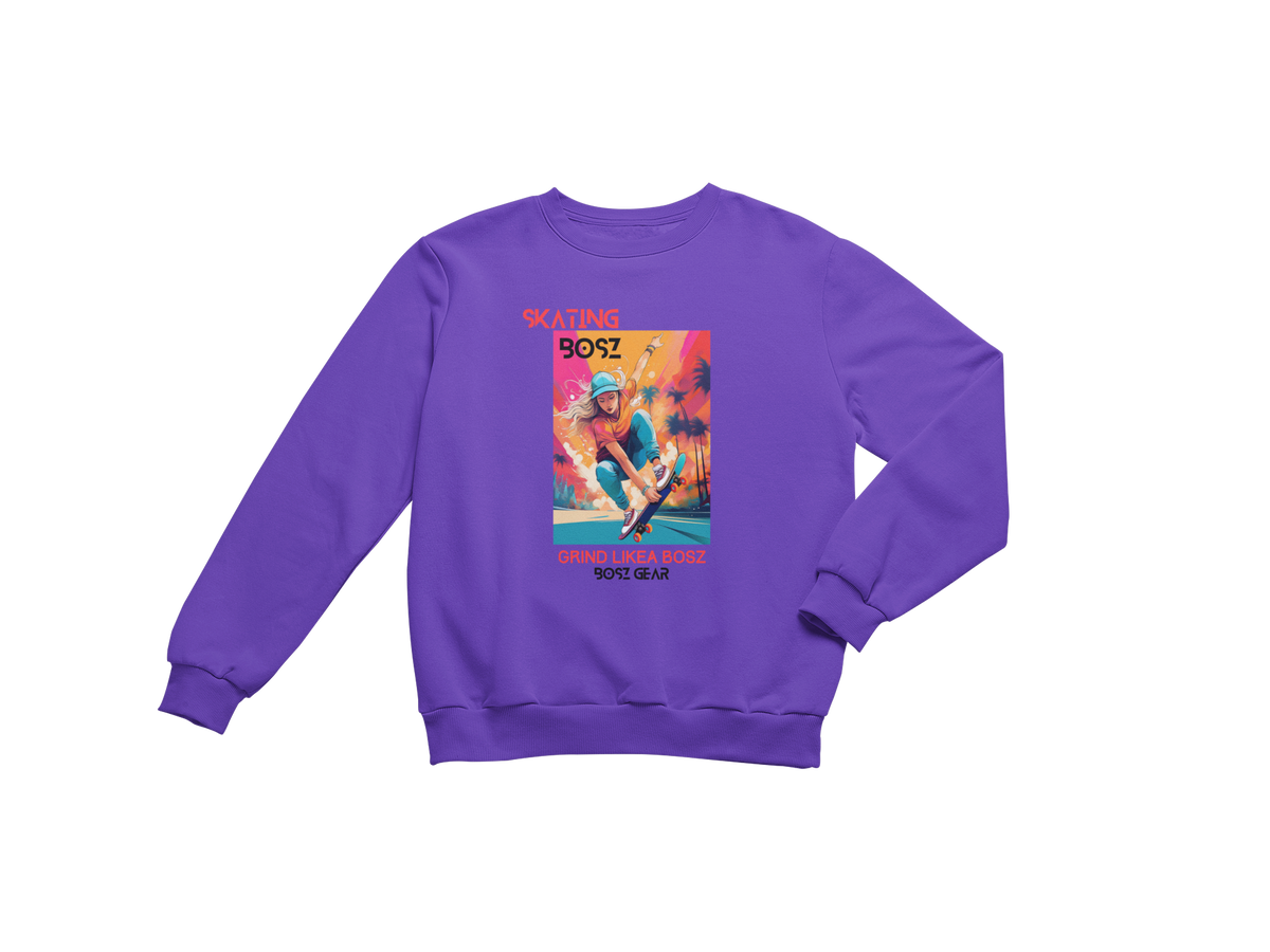 "SKATING BOSZ - GRIND LIKEA BOSZ" (GIRL 2) BOSZ GEAR SWEATSHIRT