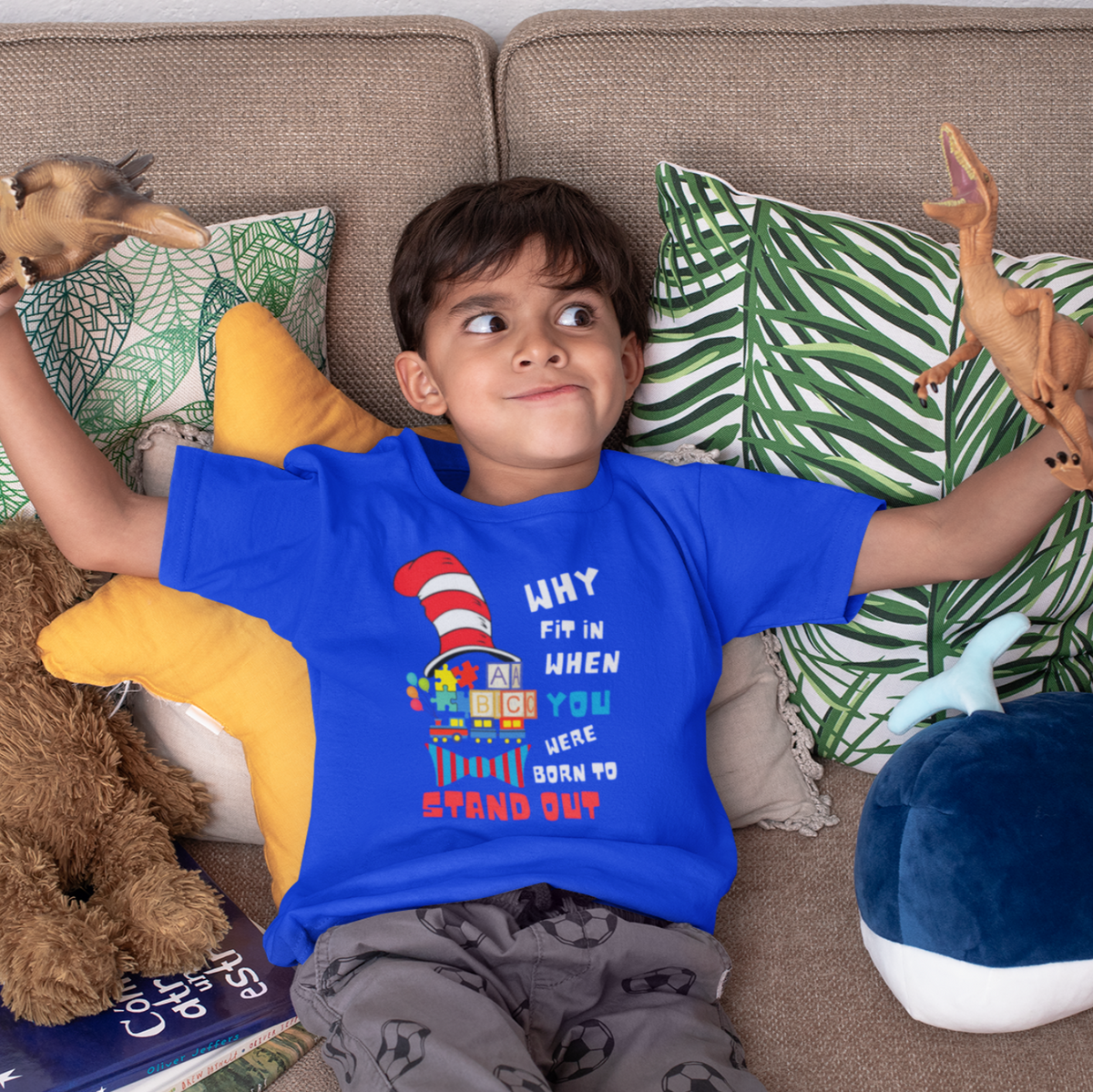 "WHY FIT IN WHEN YOU WERE BORN TO STAND OUT" CUSTOM GRAPHIC T-SHIRT