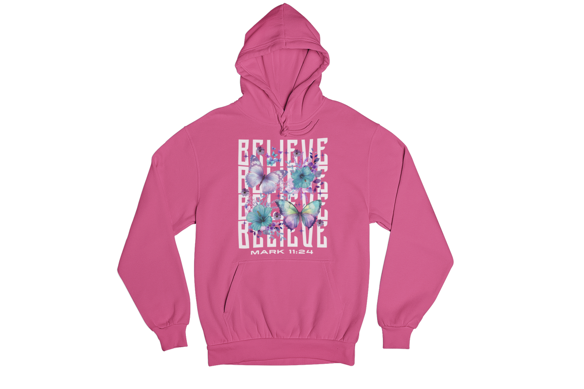 "BELIEVE -MARK 11:24" CUSTOM SIGNATURE DESIGN HOODIE
