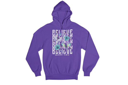 "BELIEVE -MARK 11:24" CUSTOM SIGNATURE DESIGN HOODIE