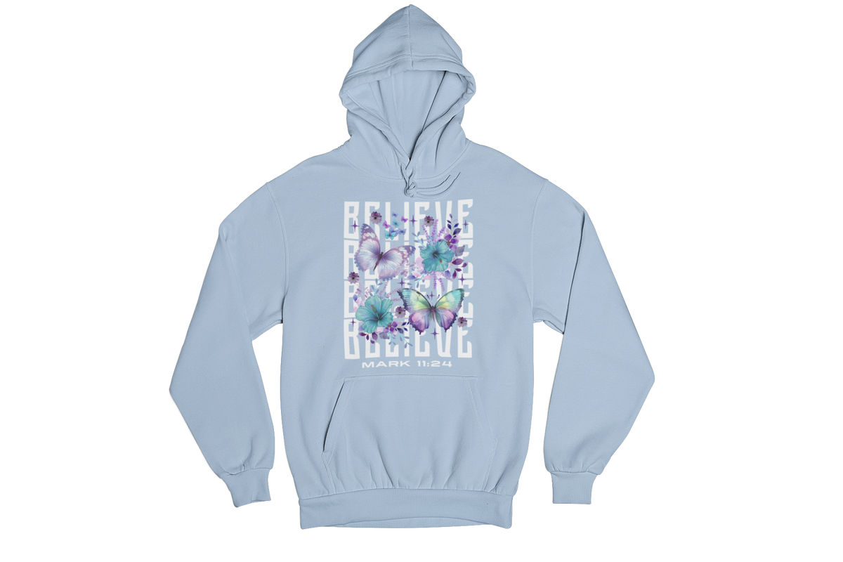 "BELIEVE -MARK 11:24" CUSTOM SIGNATURE DESIGN HOODIE