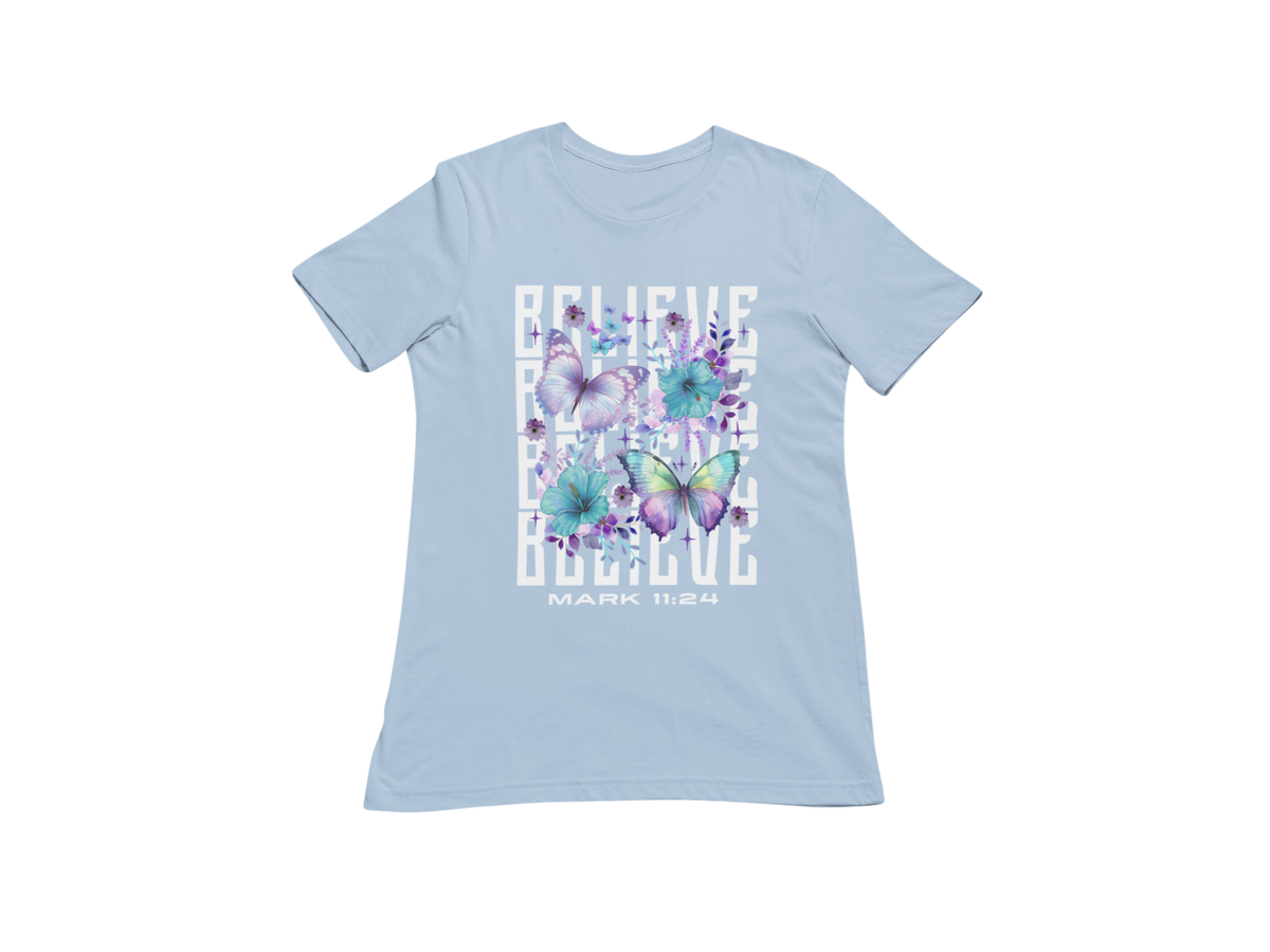 "BELIEVE -MARK 11:24" CUSTOM SIGNATURE DESIGN T-SHIRT