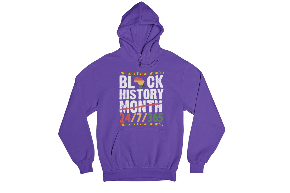 "BLACK HISTORY MONTH - 24 / 7 / 365" CUSTOM GRAPHIC DESIGN
