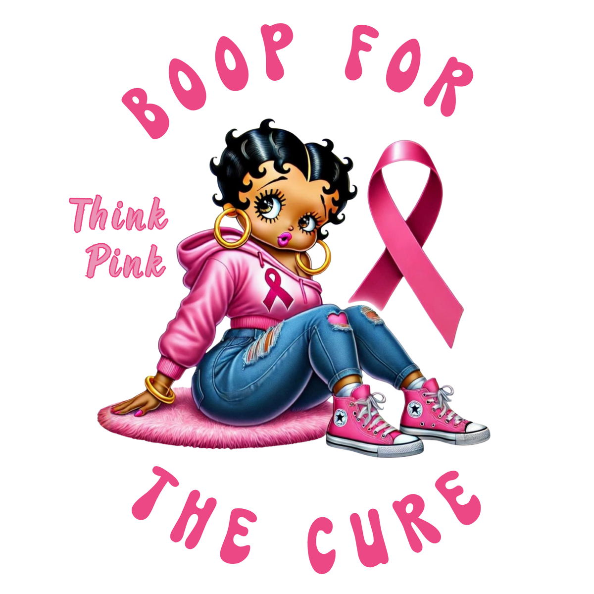 "BOOP FOR THE CURE" - BREAST CANCER AWARENESS T-SHIRT