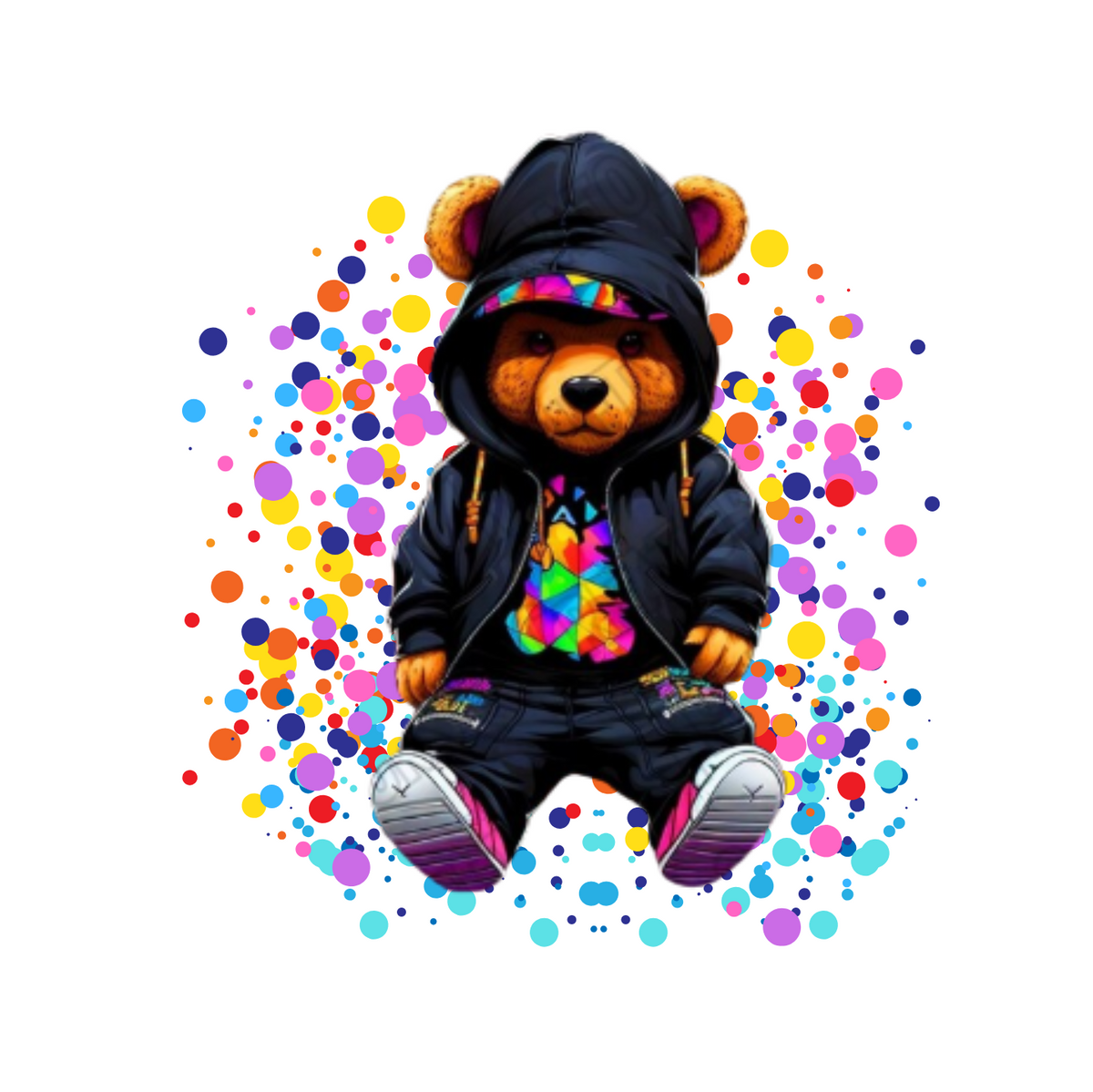 "KRAZY KOOL KOLOR BEAR" CUSTOM GRAPHIC HOODIE