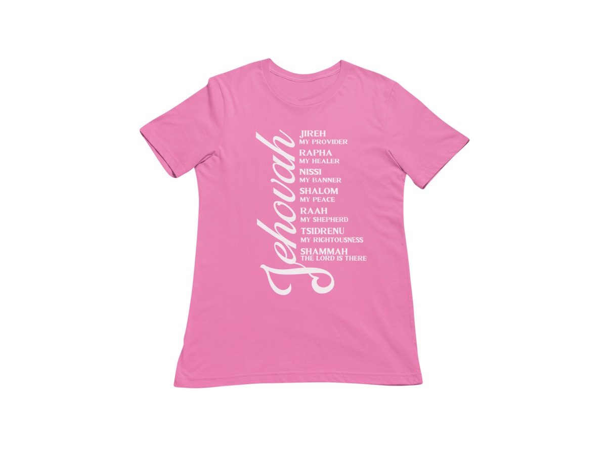 "JEHOVAH - HIS NAMES" CUSTOM DESIGN GRAPHIC (WHITE PRINT)