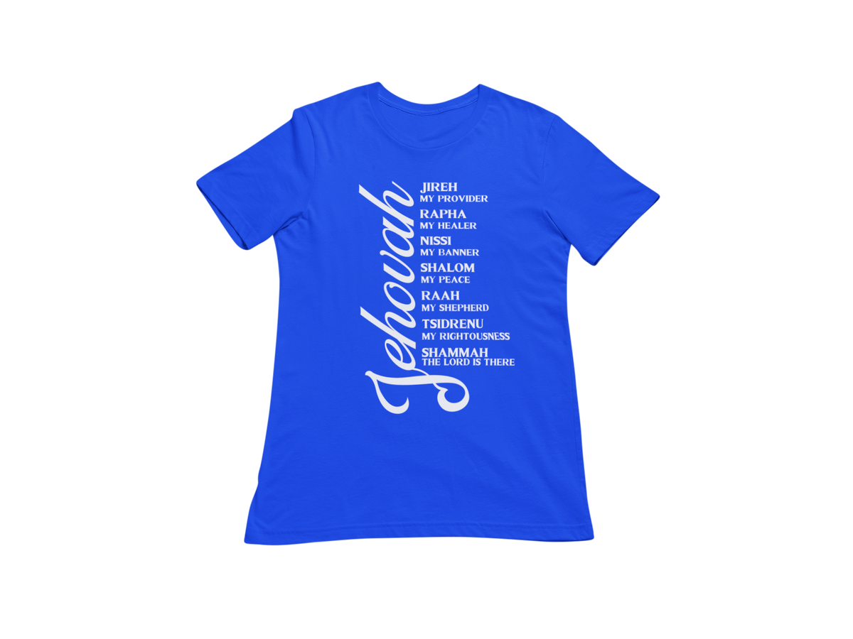 "JEHOVAH - HIS NAMES" CUSTOM DESIGN GRAPHIC (WHITE PRINT)