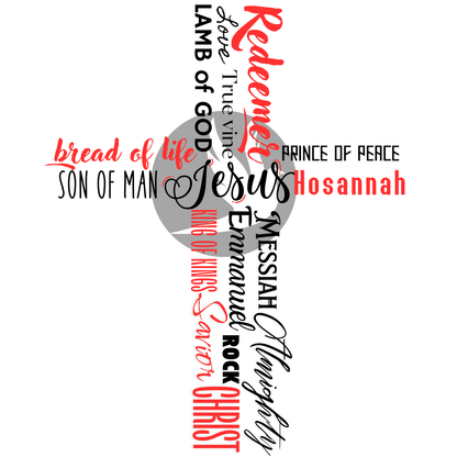 CROSS OF THE NAMES OF JESUS CUSTOM DESIGN GRAPHIC
