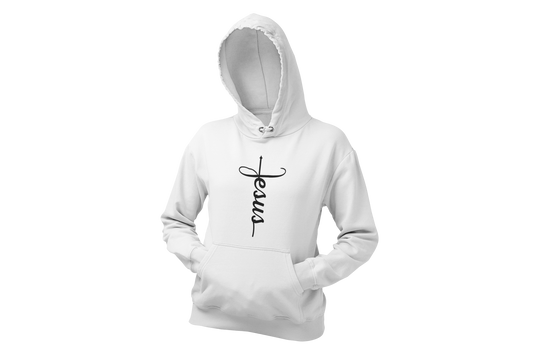 "JESUS" NAME BLACK CROSS - FAITH CUSTOM HOODIE