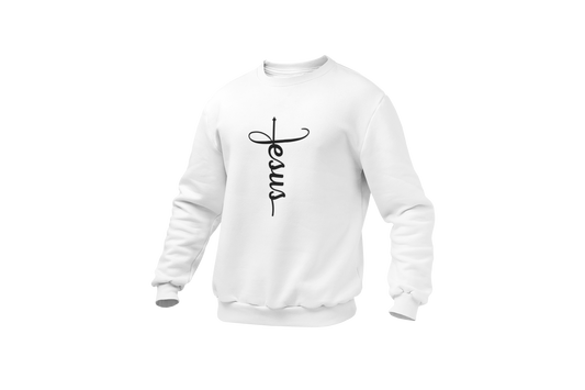 "JESUS" NAME BLACK CROSS - FAITH CUSTOM SWEATSHIRT