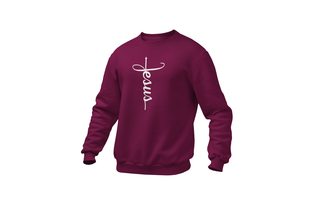 "JESUS" NAME WHITE CROSS - FAITH CUSTOM DESIGN