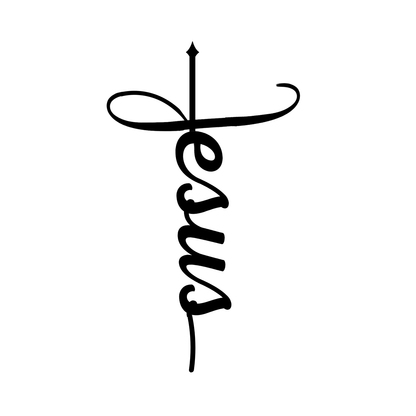 "JESUS" NAME BLACK CROSS - FAITH CUSTOM DESIGN