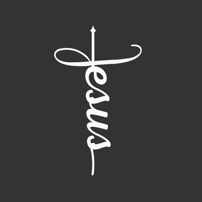 "JESUS" NAME WHITE CROSS - FAITH CUSTOM DESIGN