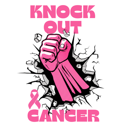 "KNOCK OUT CANCER " - BREAST CANCER AWARENESS T-SHIRT