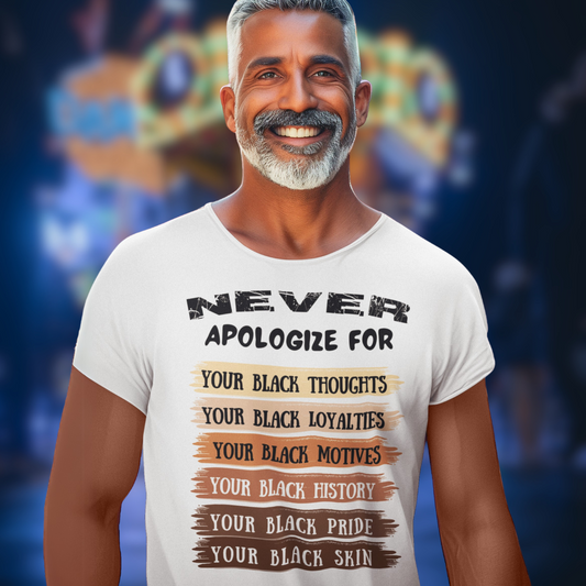 "NEVER APOLOGIZE FOR -" SIGNATURE CUSTOM DESIGN