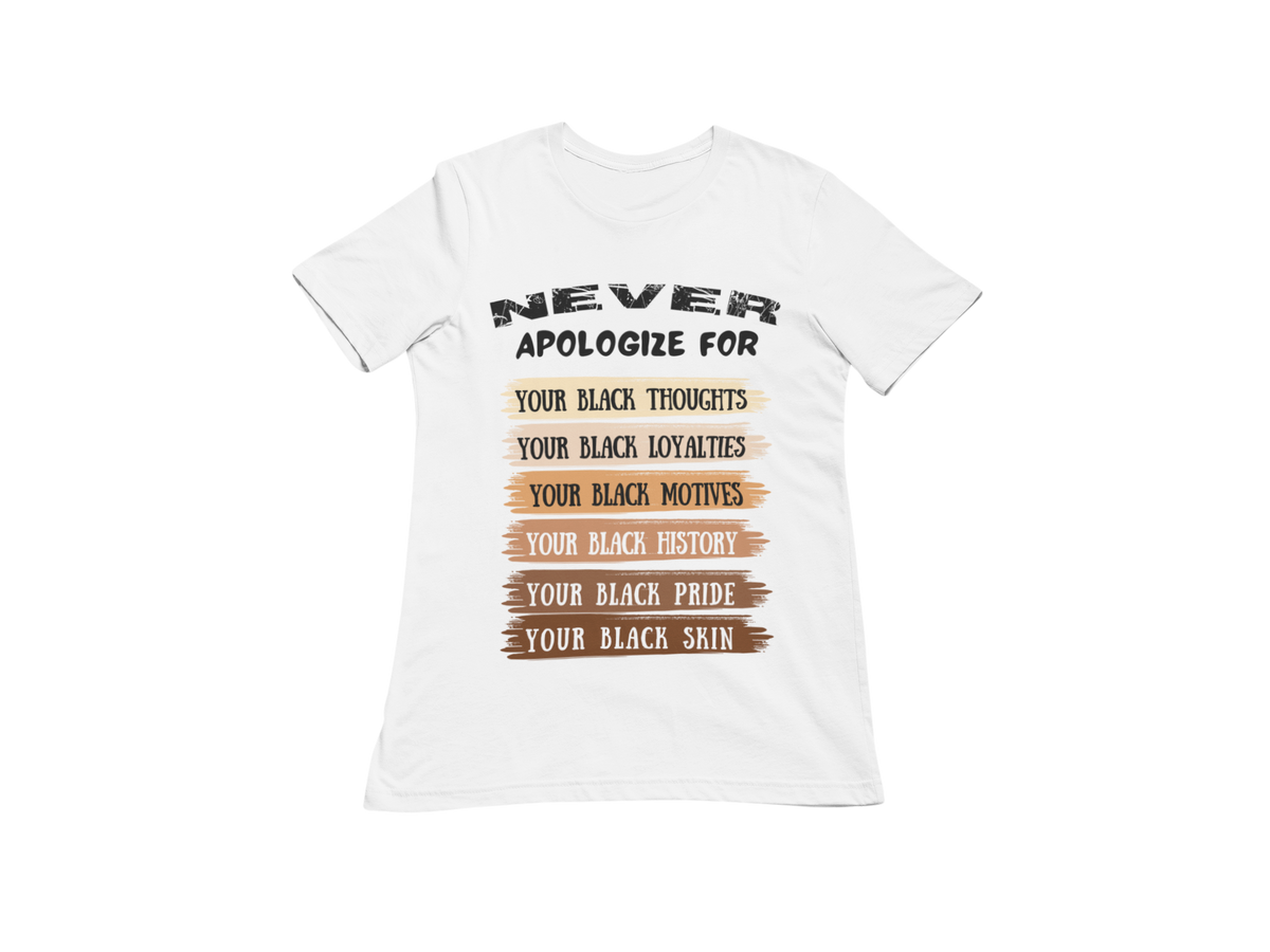 "NEVER APOLOGIZE FOR -" SIGNATURE CUSTOM DESIGN