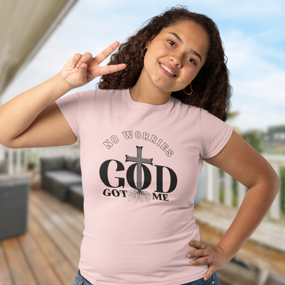 "NO WORRIES, GOD GOT ME" CUSTOM DESIGN GRAPHIC (BLACK PRINT)