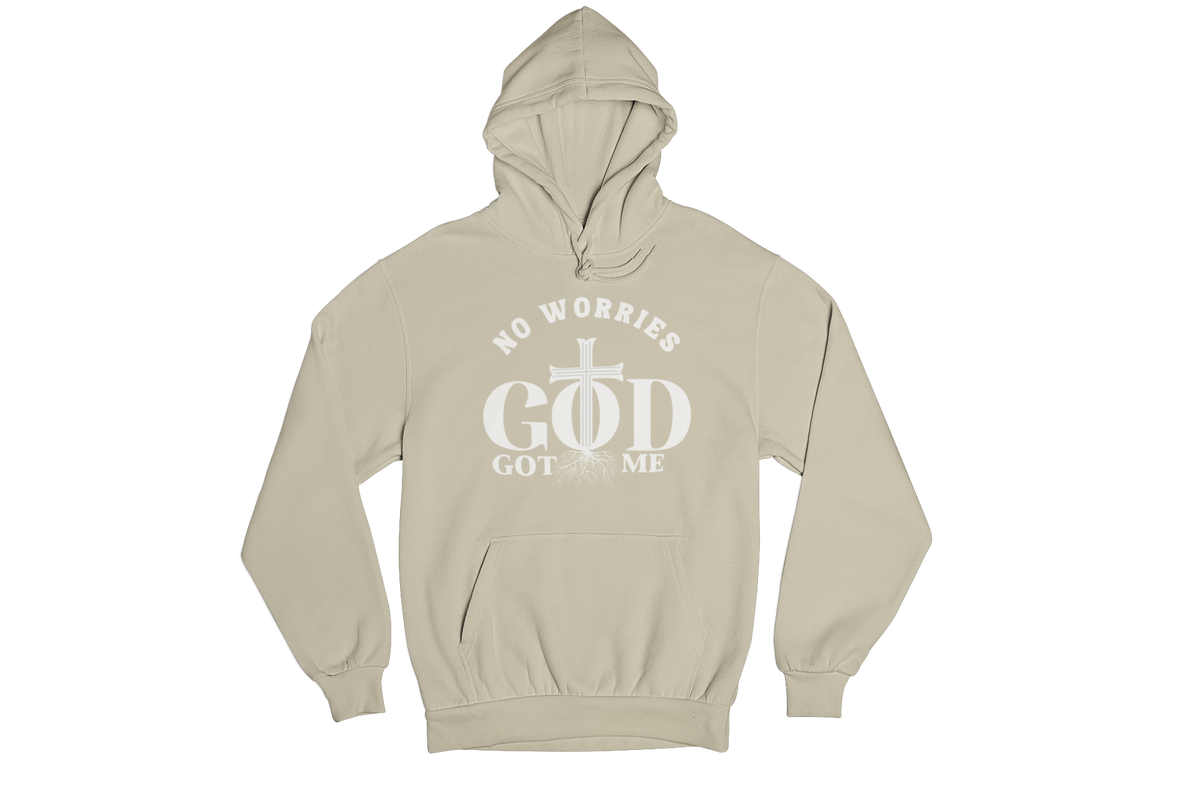 "NO WORRIES, GOD GOT ME" CUSTOM DESIGN GRAPHIC (WHITE PRINT)