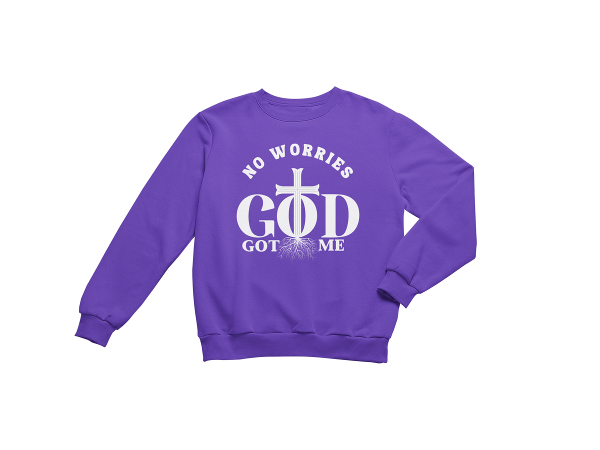 "NO WORRIES, GOD GOT ME" CUSTOM DESIGN GRAPHIC (WHITE PRINT)