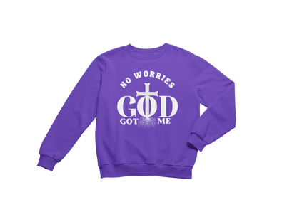 "NO WORRIES, GOD GOT ME" CUSTOM DESIGN GRAPHIC (WHITE PRINT)
