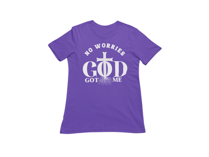 "NO WORRIES, GOD GOT ME" CUSTOM DESIGN GRAPHIC (WHITE PRINT)