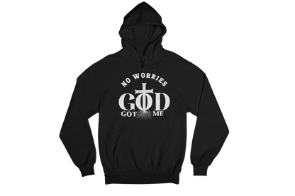 "NO WORRIES, GOD GOT ME" CUSTOM DESIGN GRAPHIC (WHITE PRINT)