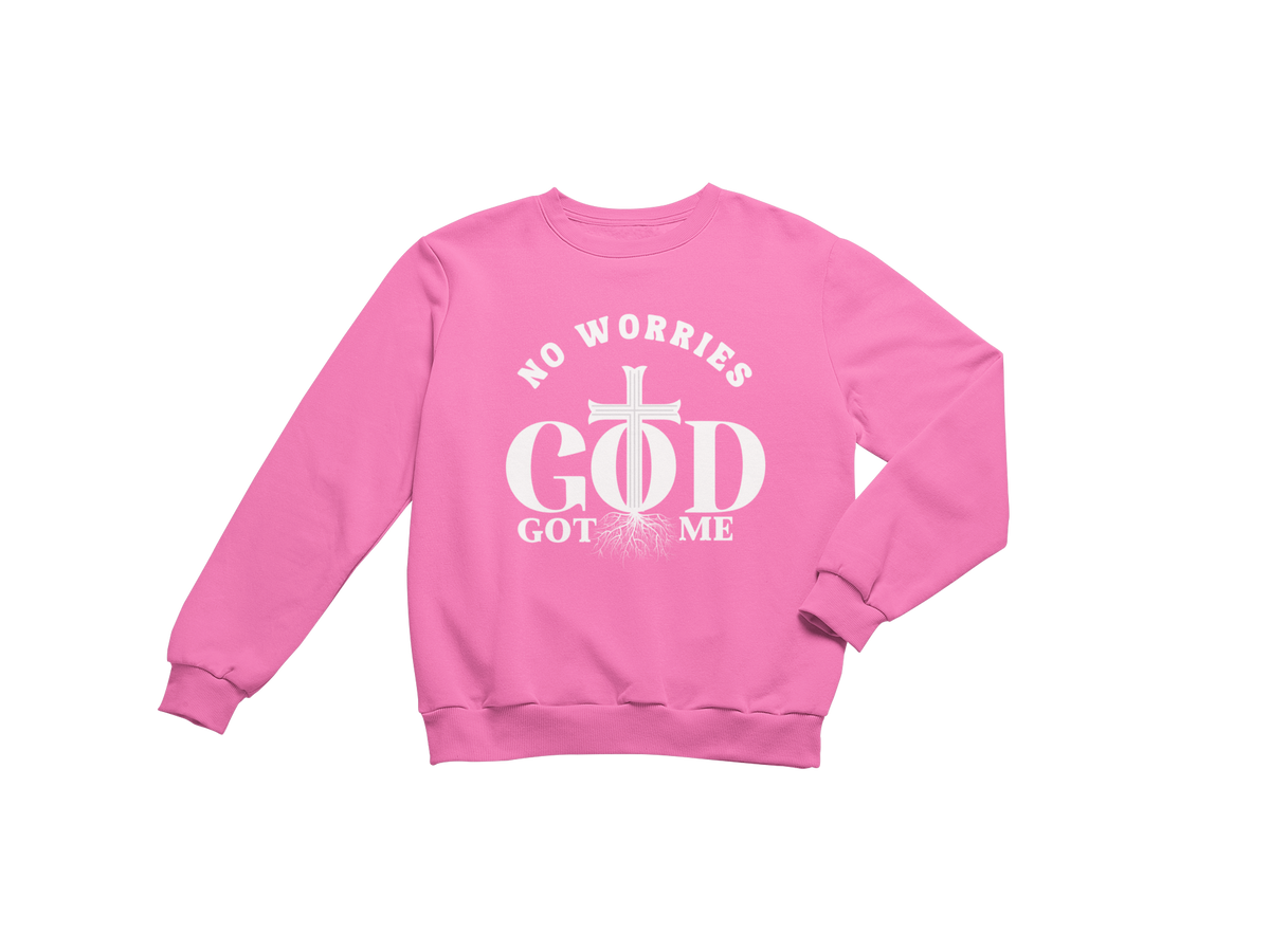 "NO WORRIES, GOD GOT ME" CUSTOM DESIGN GRAPHIC (WHITE PRINT)