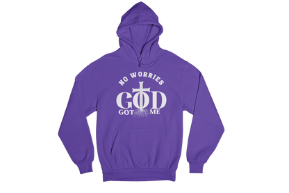 "NO WORRIES, GOD GOT ME" CUSTOM DESIGN GRAPHIC (WHITE PRINT)