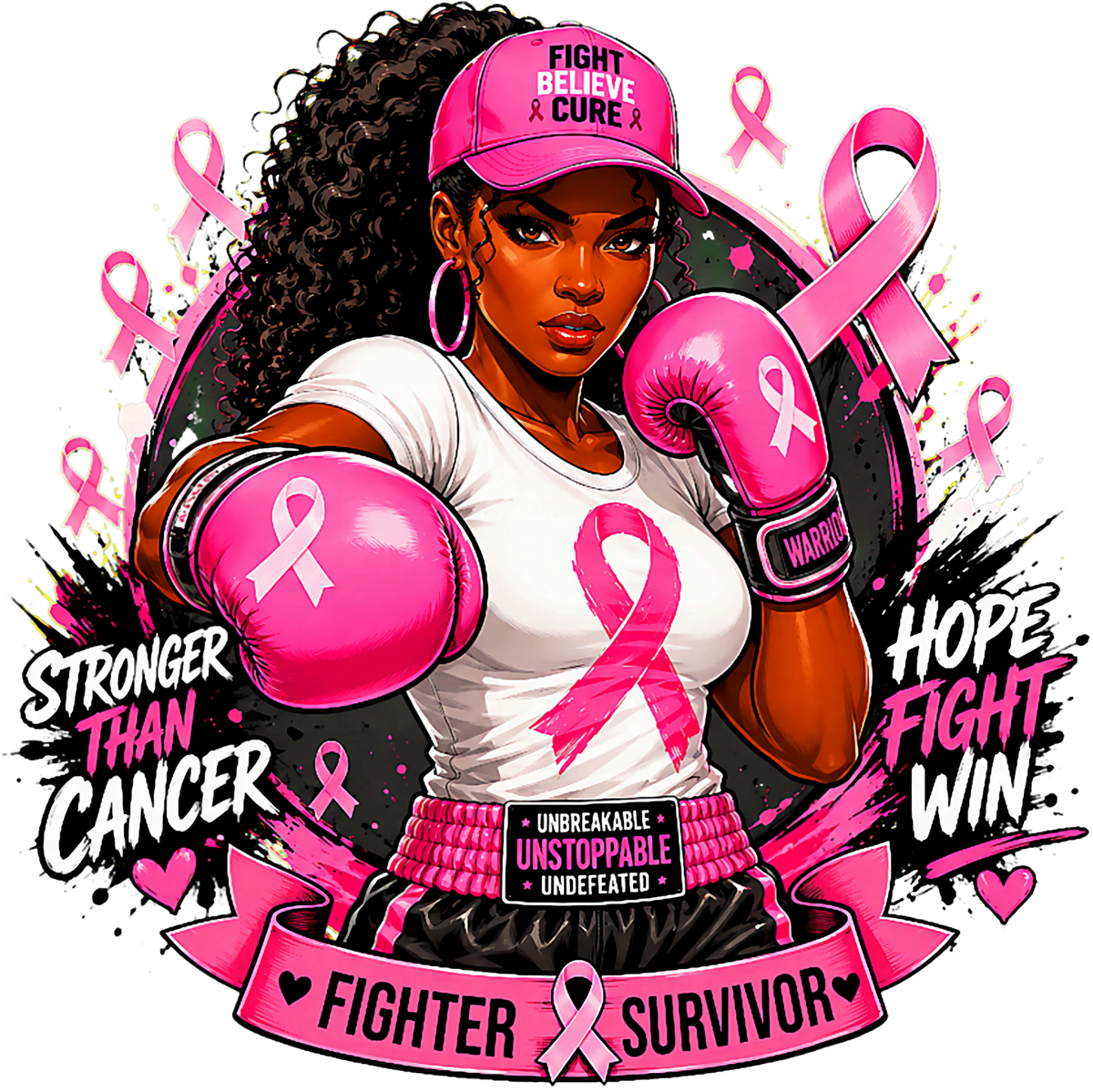 "STRONGER THAN CANCER" - BREAST CANCER AWARENESS T-SHIRT
