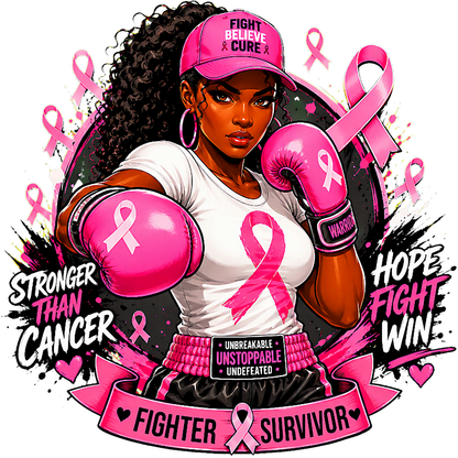 "STRONGER THAN CANCER" - BREAST CANCER AWARENESS T-SHIRT