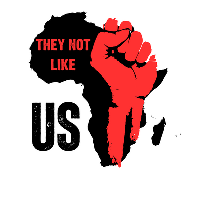 "THEY NOT LIKE US" (RED FIST AFRICA) CUSTOM DESIGN HOODIE