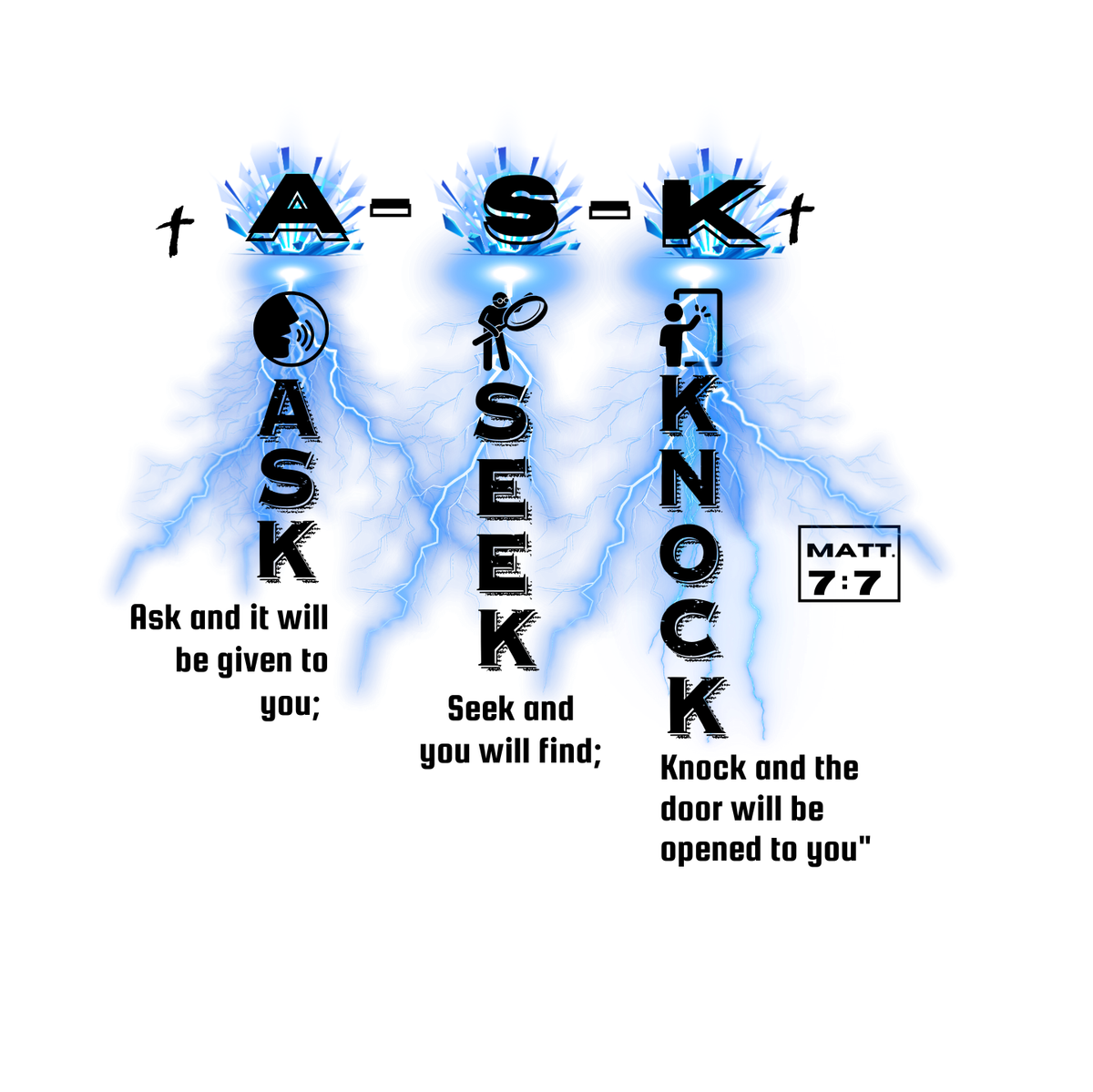 "A. S. K. - MATTHEW 7:7" CUSTOM GRAPHIC