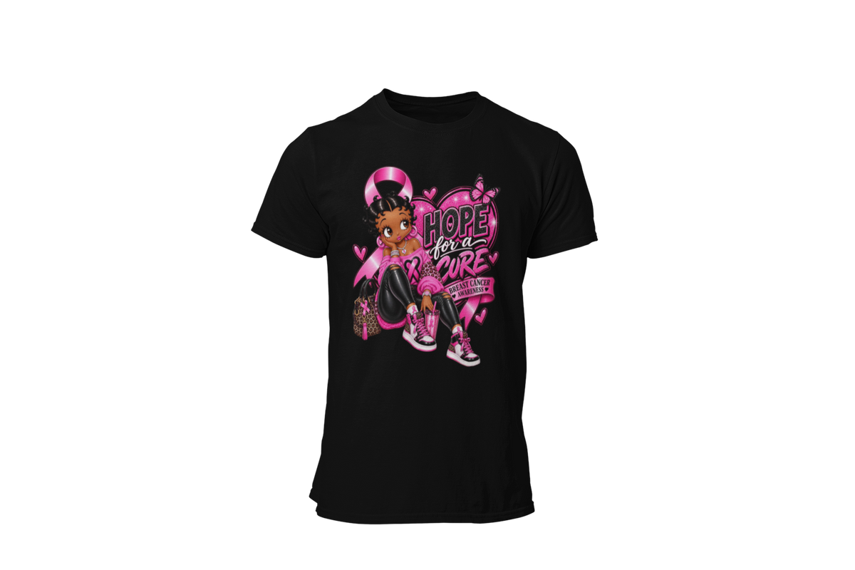 "HOPE FOR THE CURE WITH BETTY BOOP" - BREAST CANCER AWARENESS T-SHIRT
