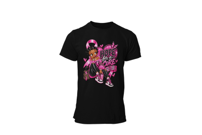 "HOPE FOR THE CURE WITH BETTY BOOP" - BREAST CANCER AWARENESS T-SHIRT