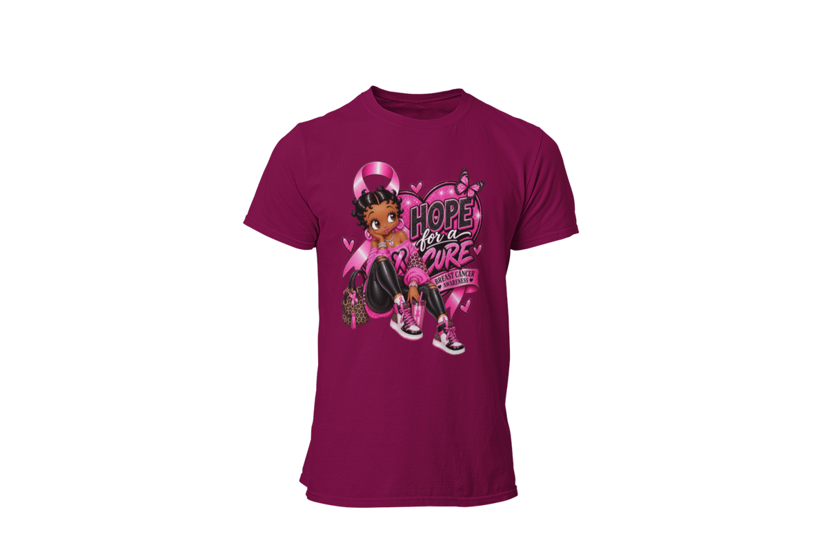 "HOPE FOR THE CURE WITH BETTY BOOP" - BREAST CANCER AWARENESS T-SHIRT