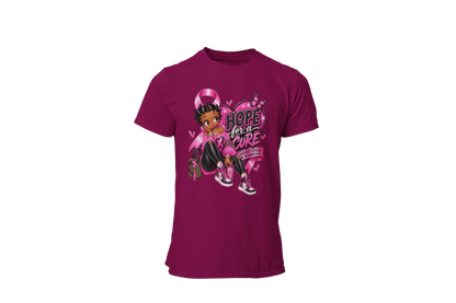 "HOPE FOR THE CURE WITH BETTY BOOP" - BREAST CANCER AWARENESS T-SHIRT