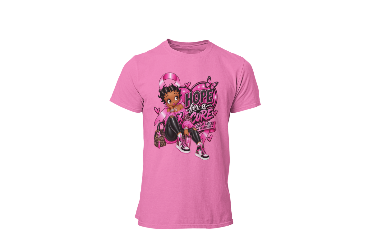 "HOPE FOR THE CURE WITH BETTY BOOP" - BREAST CANCER AWARENESS T-SHIRT