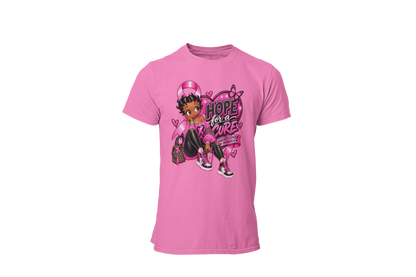 "HOPE FOR THE CURE WITH BETTY BOOP" - BREAST CANCER AWARENESS T-SHIRT