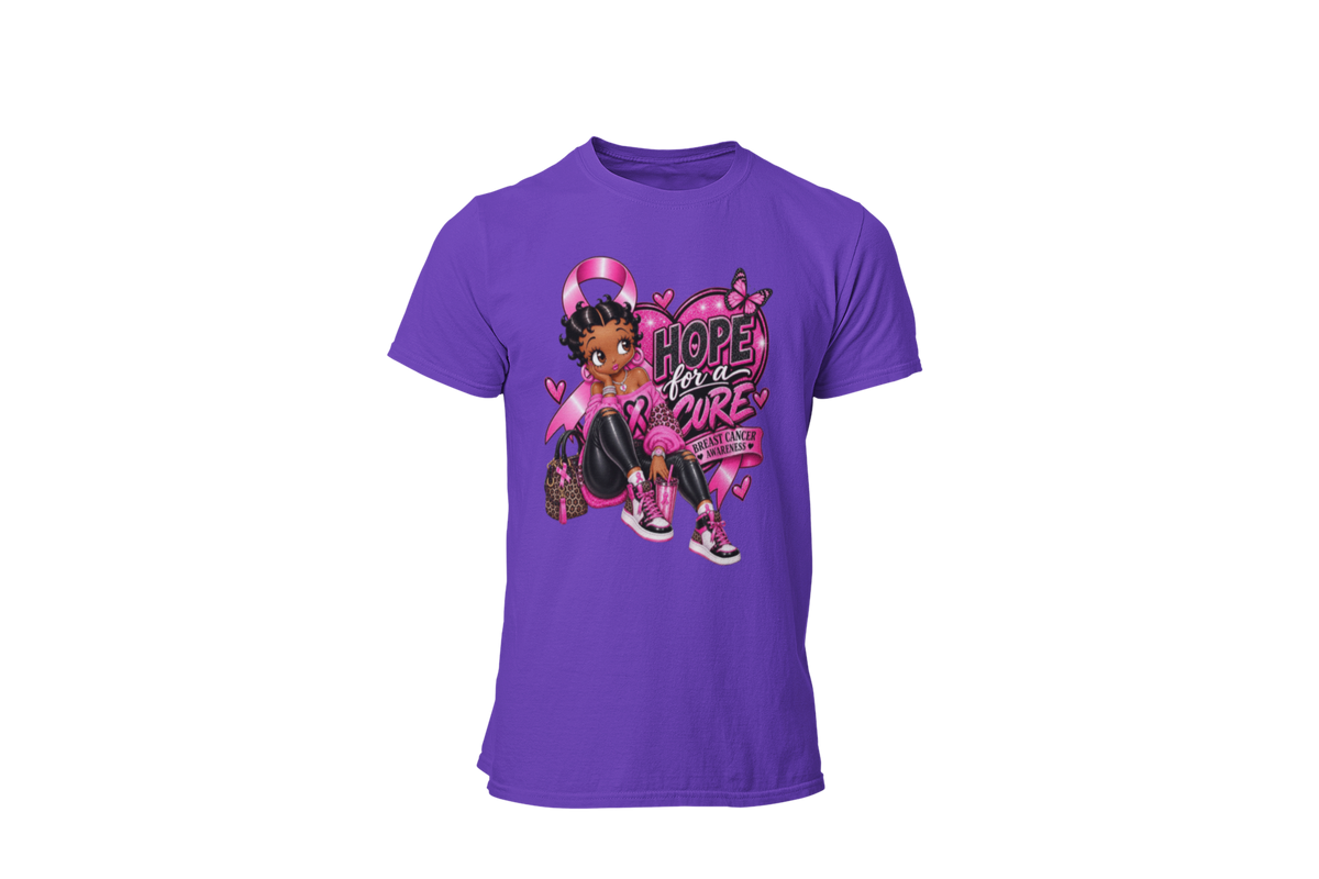 "HOPE FOR THE CURE WITH BETTY BOOP" - BREAST CANCER AWARENESS T-SHIRT