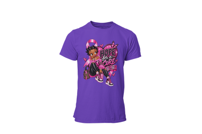 "HOPE FOR THE CURE WITH BETTY BOOP" - BREAST CANCER AWARENESS T-SHIRT