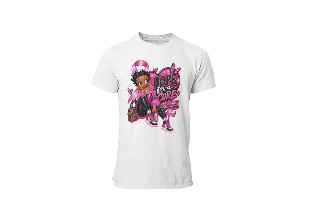 "HOPE FOR THE CURE WITH BETTY BOOP" - BREAST CANCER AWARENESS T-SHIRT