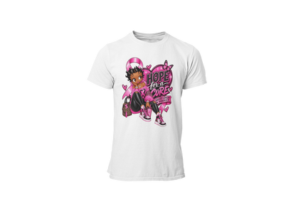 "HOPE FOR THE CURE WITH BETTY BOOP" - BREAST CANCER AWARENESS T-SHIRT