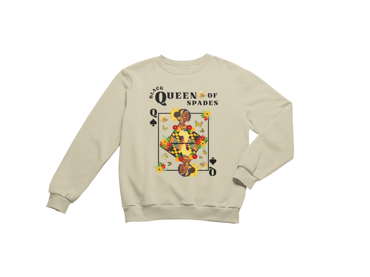 "BLACK QUEEN OF SPADES" CUSTOM SIGNATURE DESIGN SWEATSHIRT
