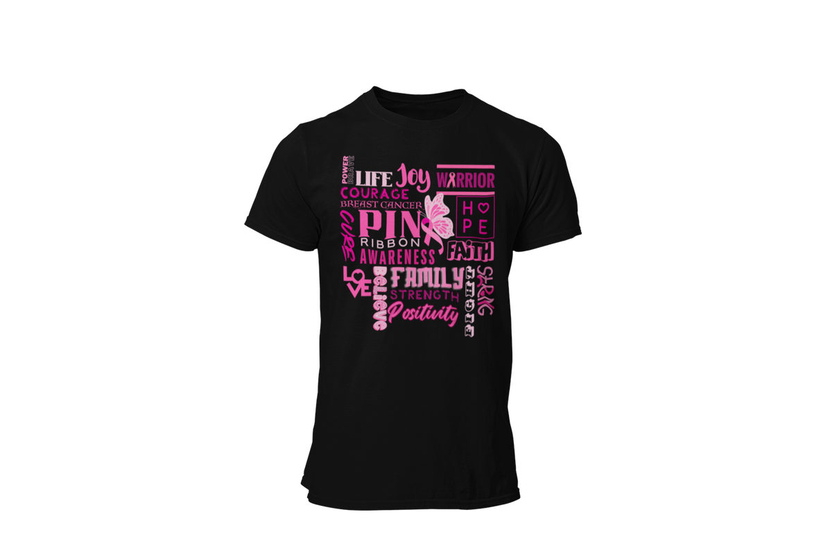 "WORD OF EMPOWERMENT" - BREAST CANCER AWARENESS T-SHIRT