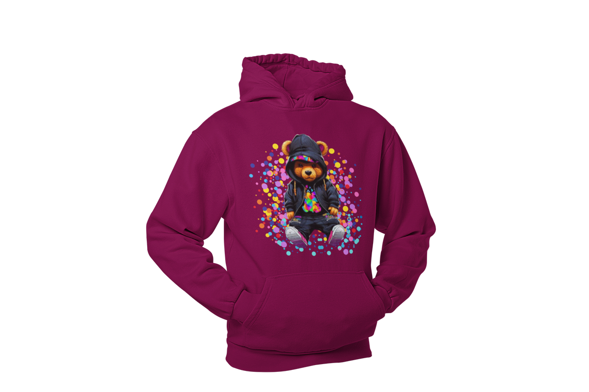 "KRAZY KOOL KOLOR BEAR" CUSTOM GRAPHIC HOODIE