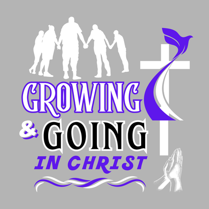 GROWING & GOING IN CHRIST BISHOP LESLIE QUOTE WHITE ART DESIGN